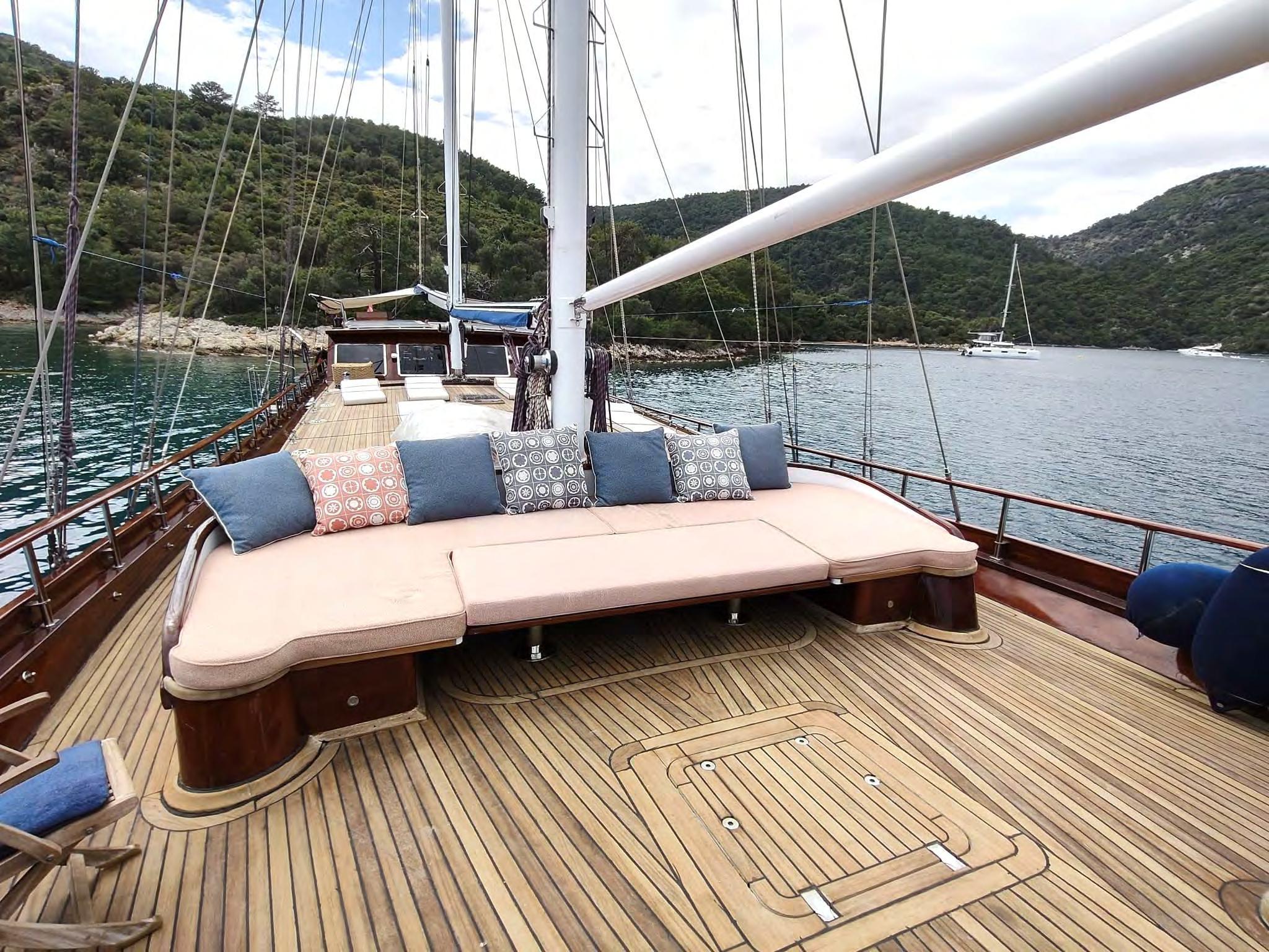 Carolina gulet exterior deck in Greece