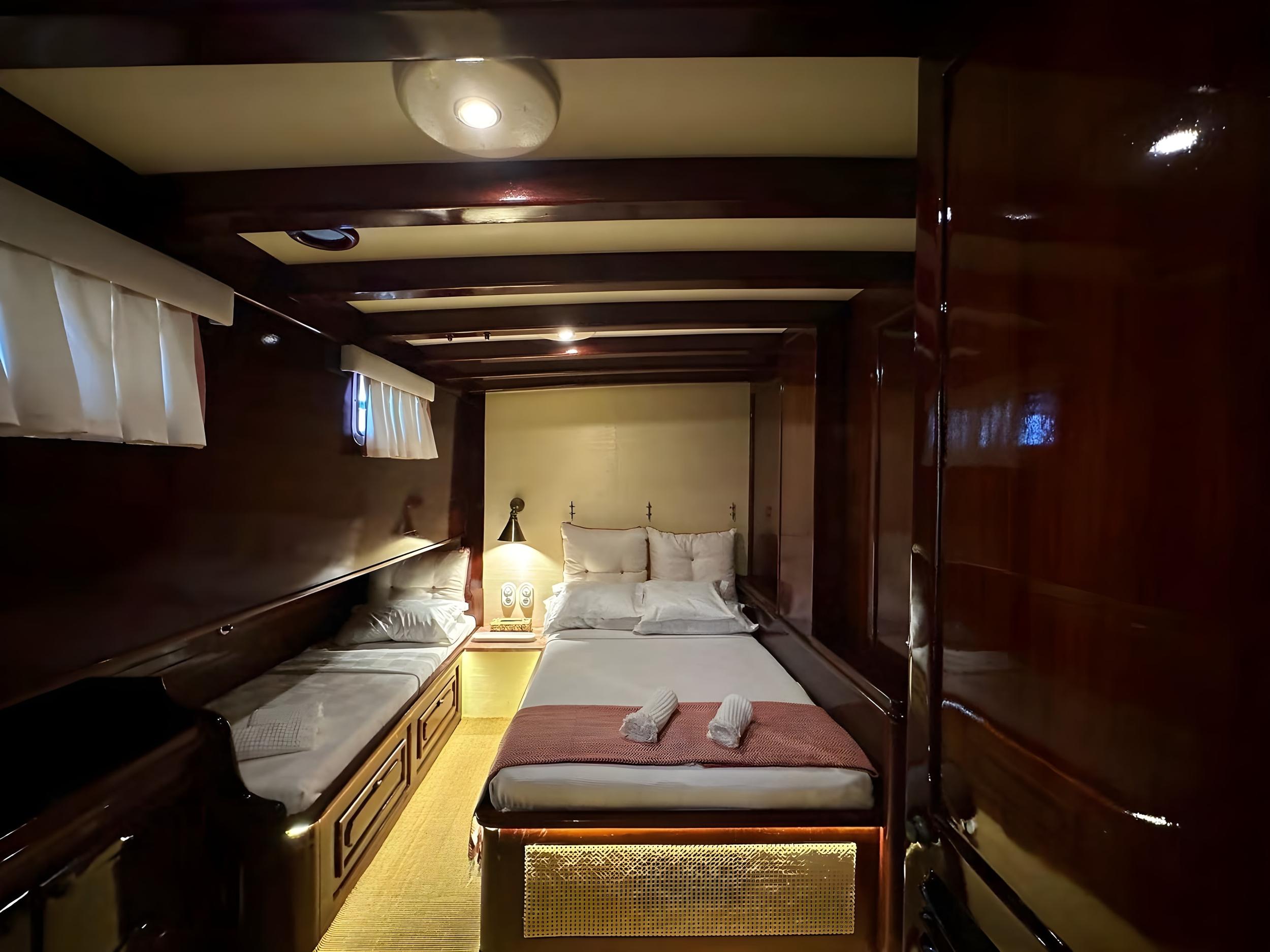 Carolina gulet interior cabin in Greece
