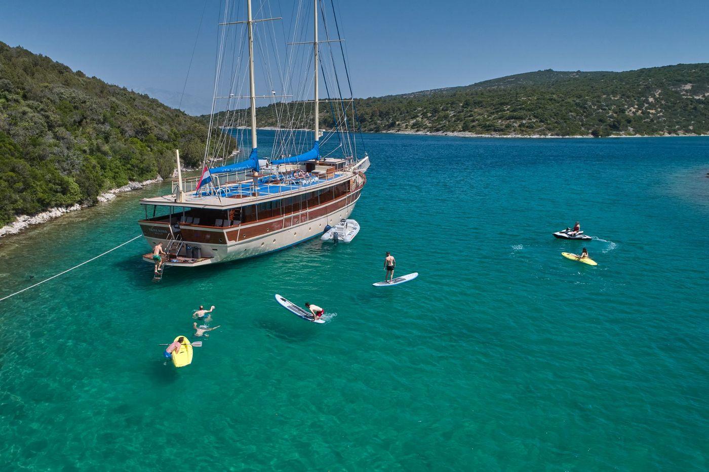 Tajna Mora gulet amenities aerial view in Croatia
