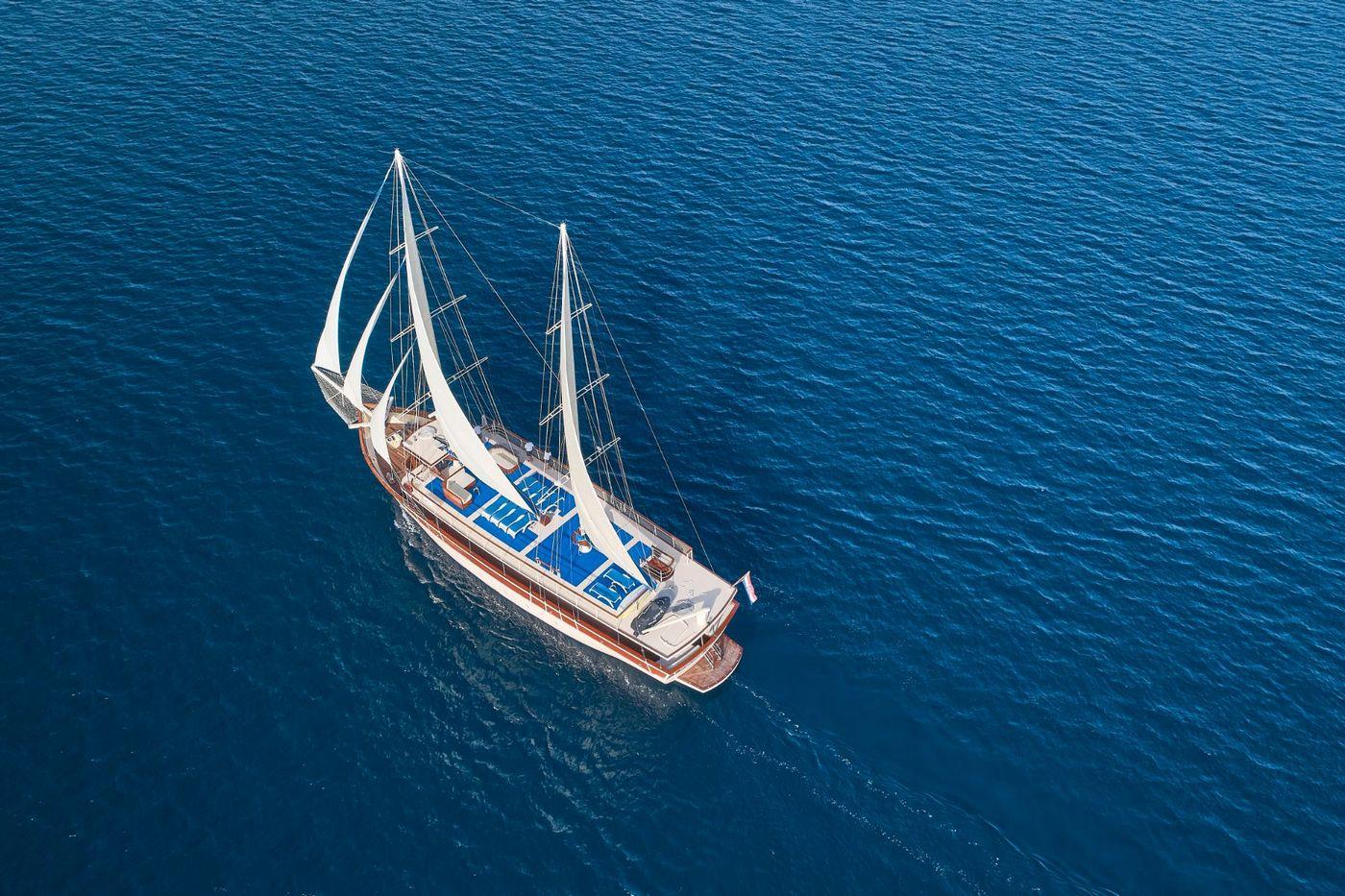 Tajna Mora gulet aerial view in Croatia