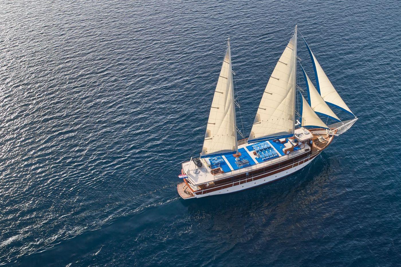 Tajna Mora gulet aerial view in Croatia