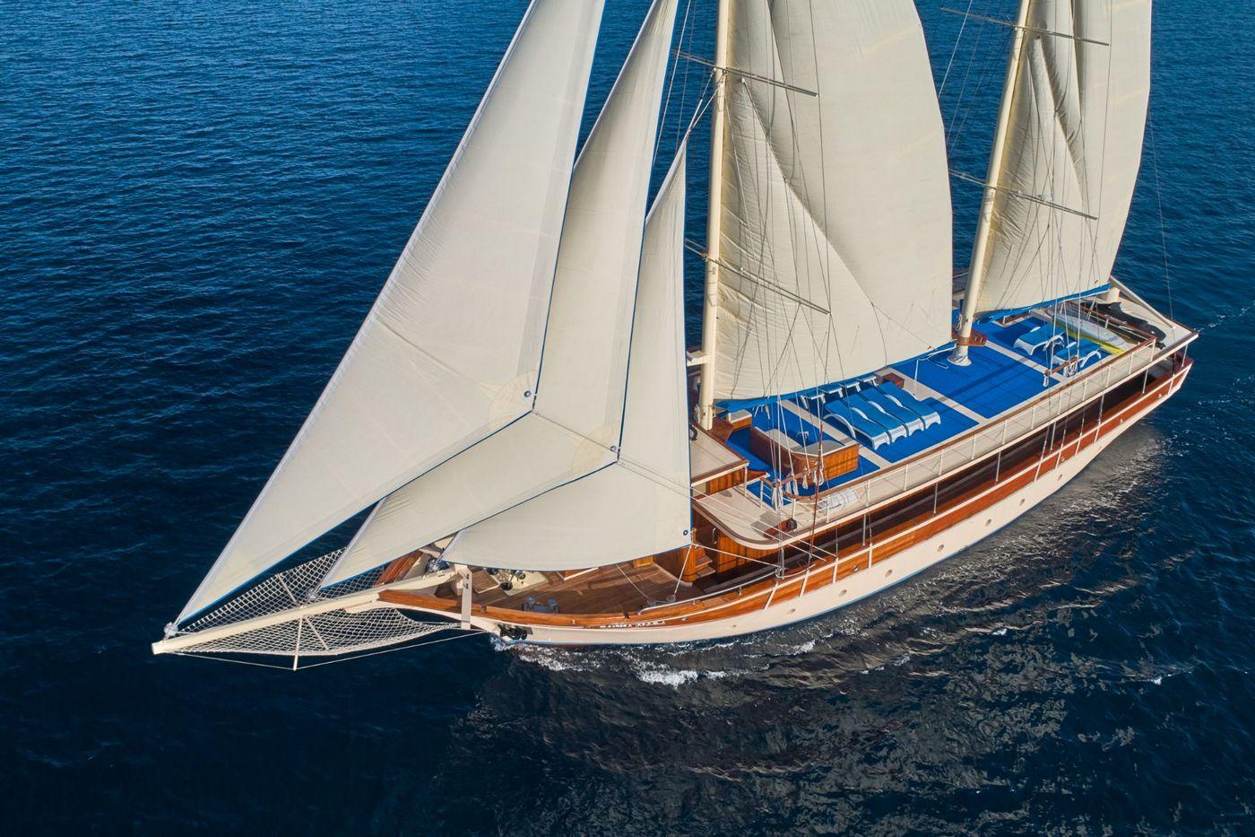 Tajna Mora gulet aerial view in Croatia