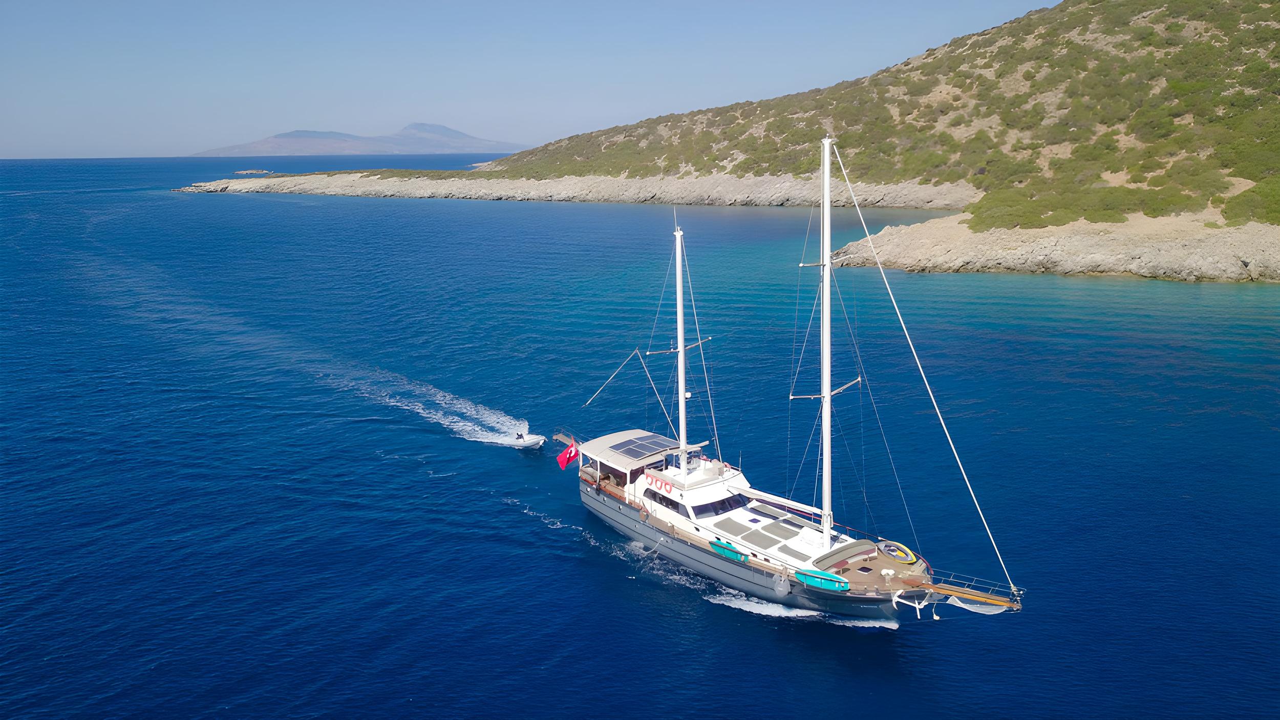 Vamos 1 gulet aerial view in Türkiye