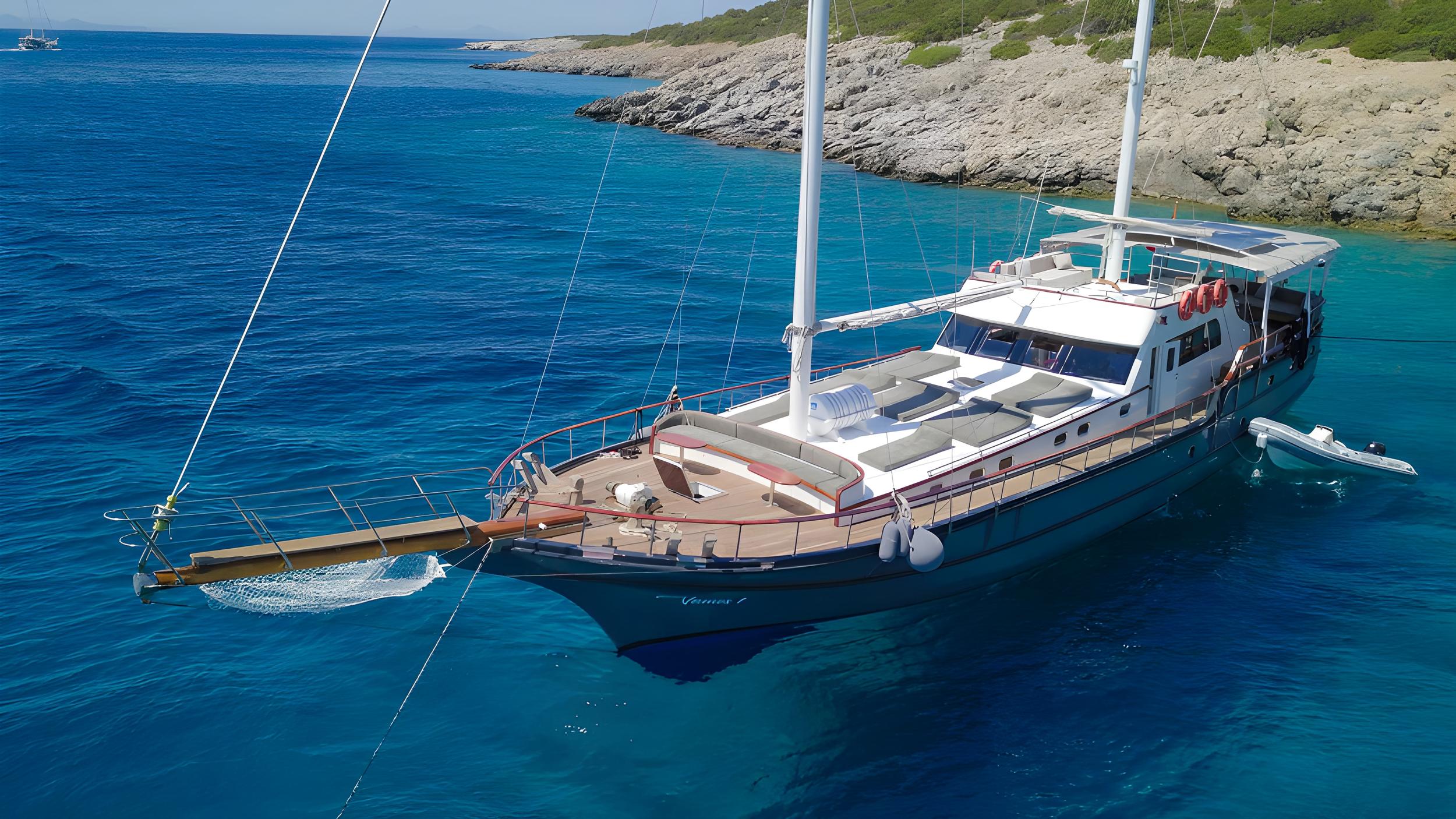 Vamos 1 gulet aerial view in Türkiye