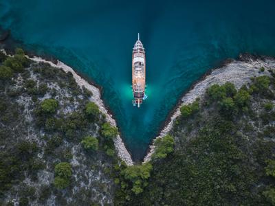 Love Story gulet aerial view in Croatia