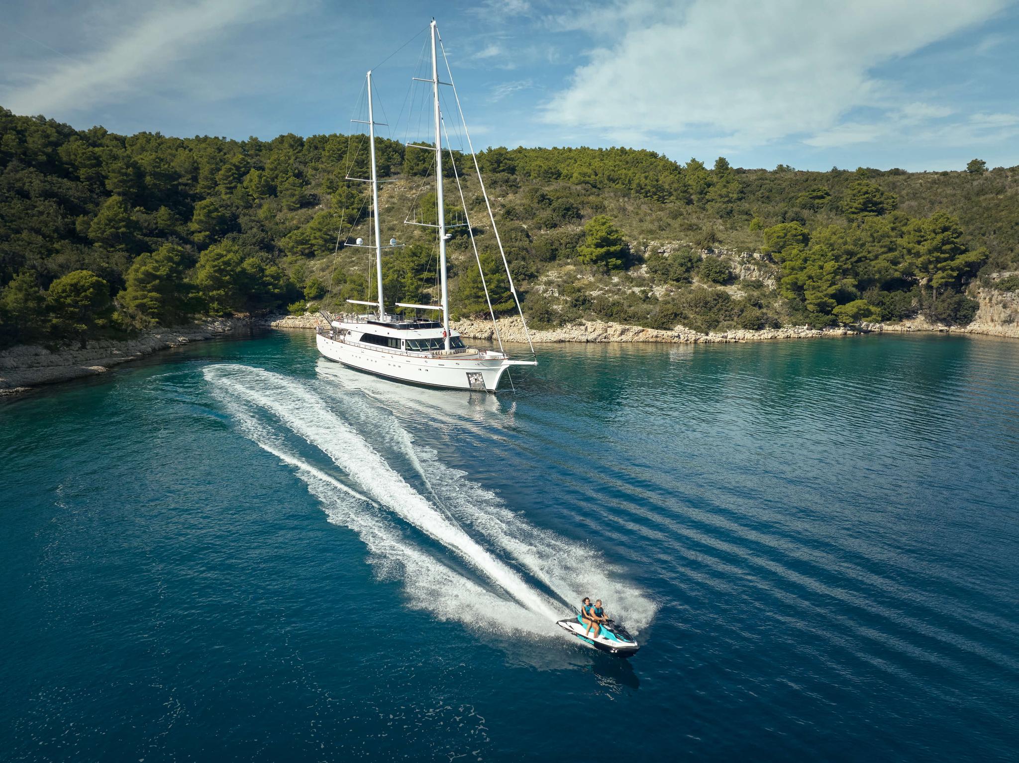 Love Story gulet aerial view in Croatia