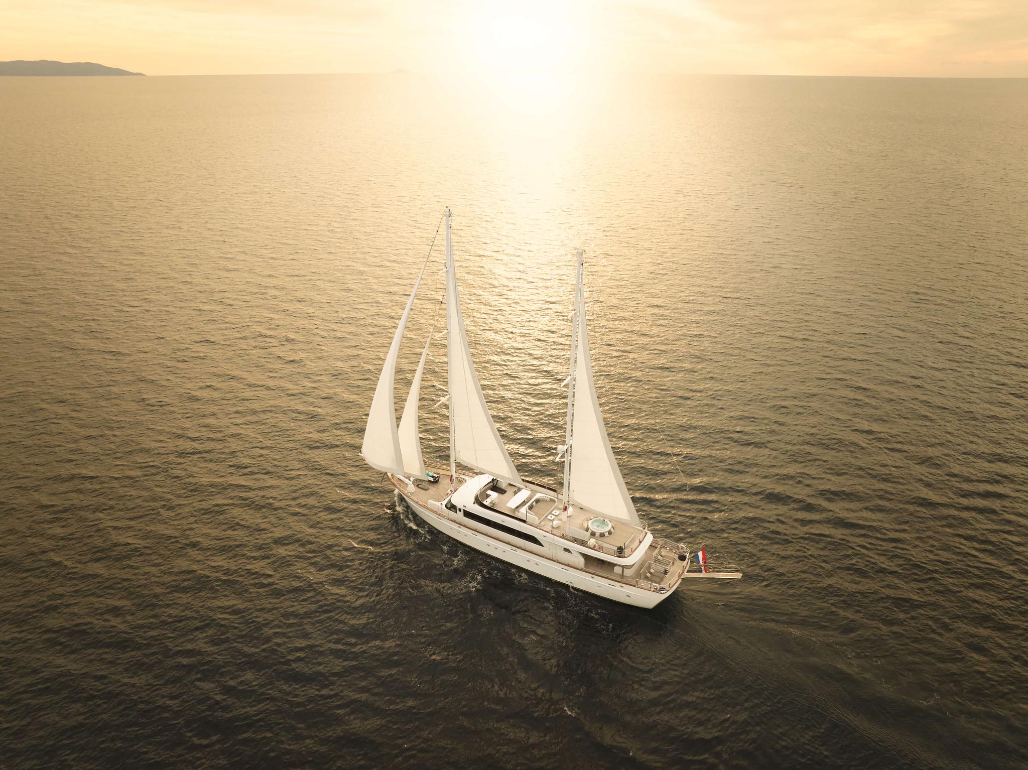 Love Story gulet aerial view in Croatia