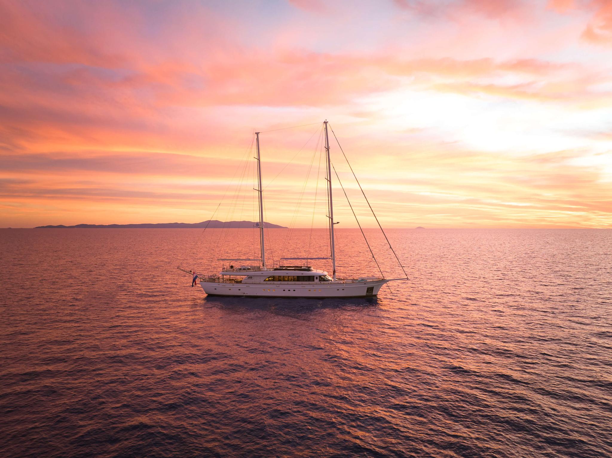 Love Story gulet aerial view in Croatia