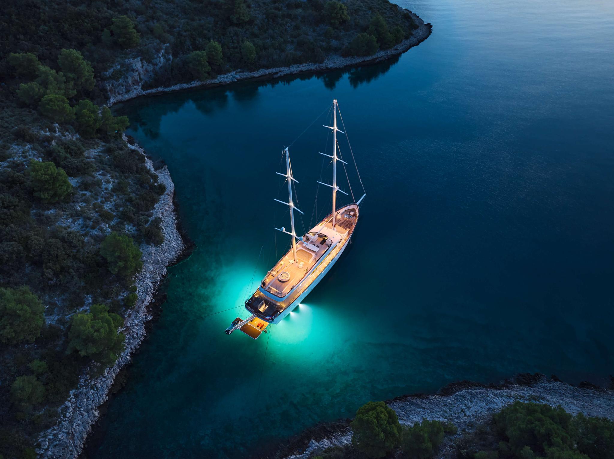 Love Story gulet aerial view in Croatia