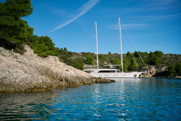 Love Story gulet aerial view in Croatia