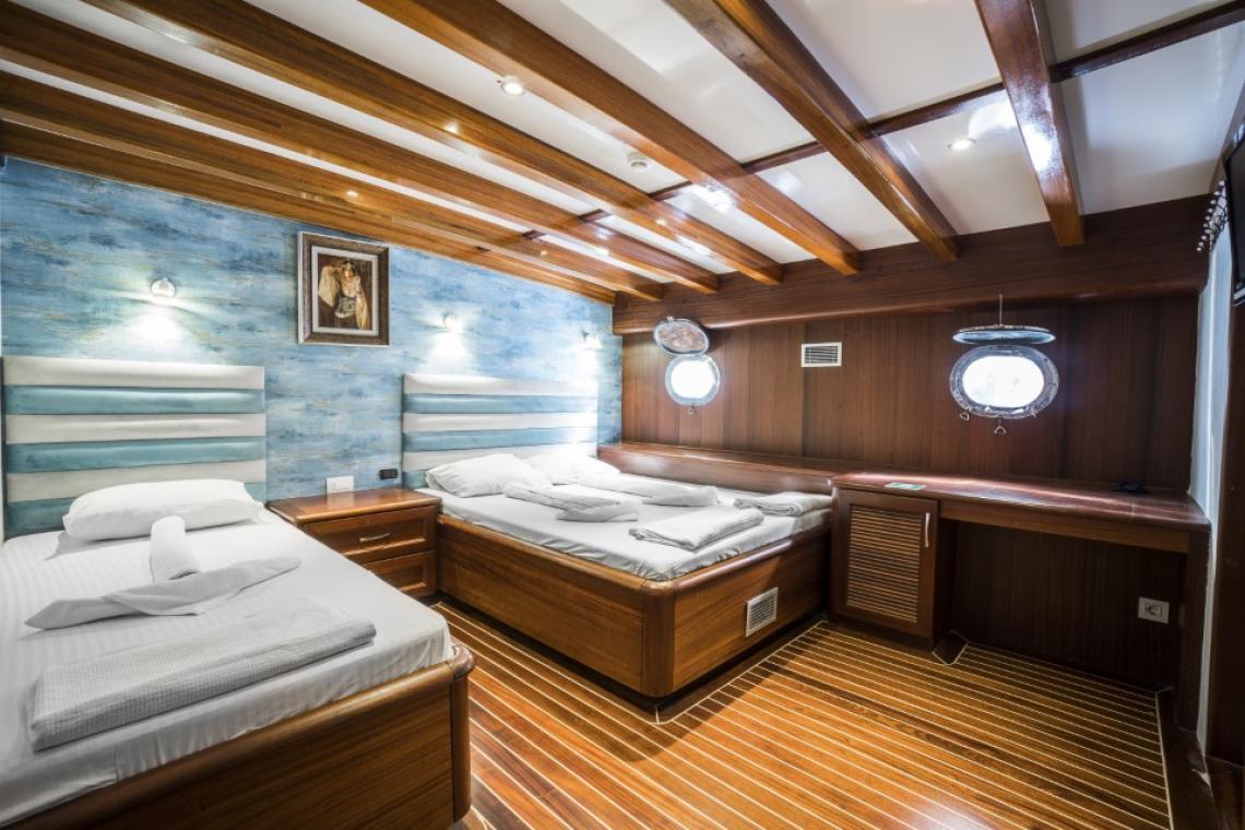 Love Boat gulet accommodation interior cabin in Türkiye