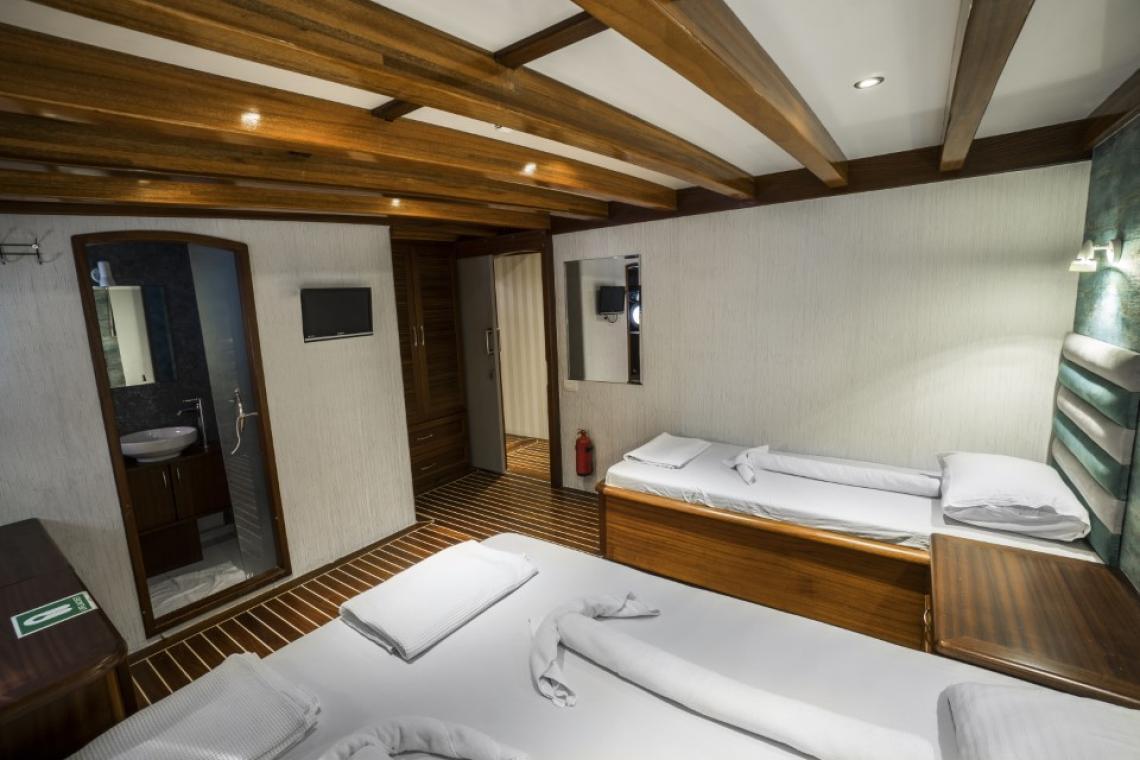 Love Boat gulet accommodation interior cabin in Türkiye