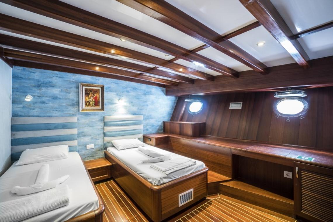 Love Boat gulet accommodation interior cabin in Türkiye