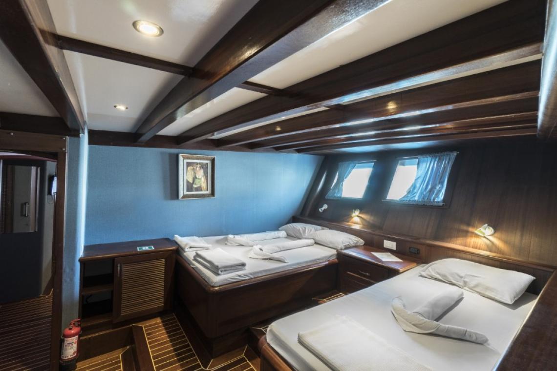 Love Boat gulet accommodation interior cabin in Türkiye
