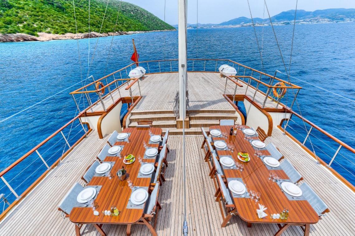 Love Boat gulet amenities exterior deck in Türkiye