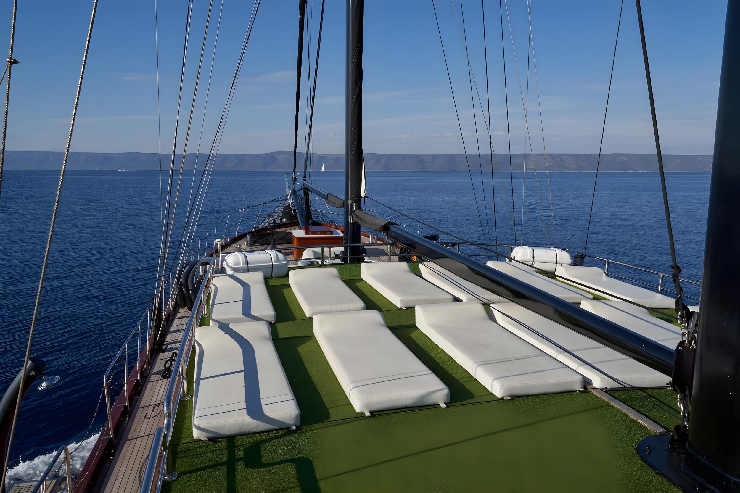Stella Maris gulet amenities exterior deck in Croatia
