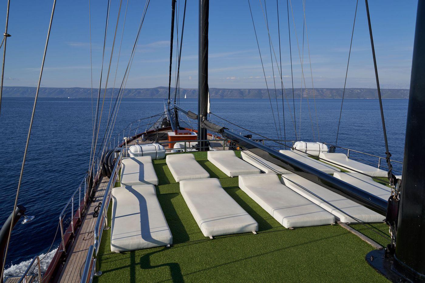 Stella Maris gulet amenities exterior deck in Croatia