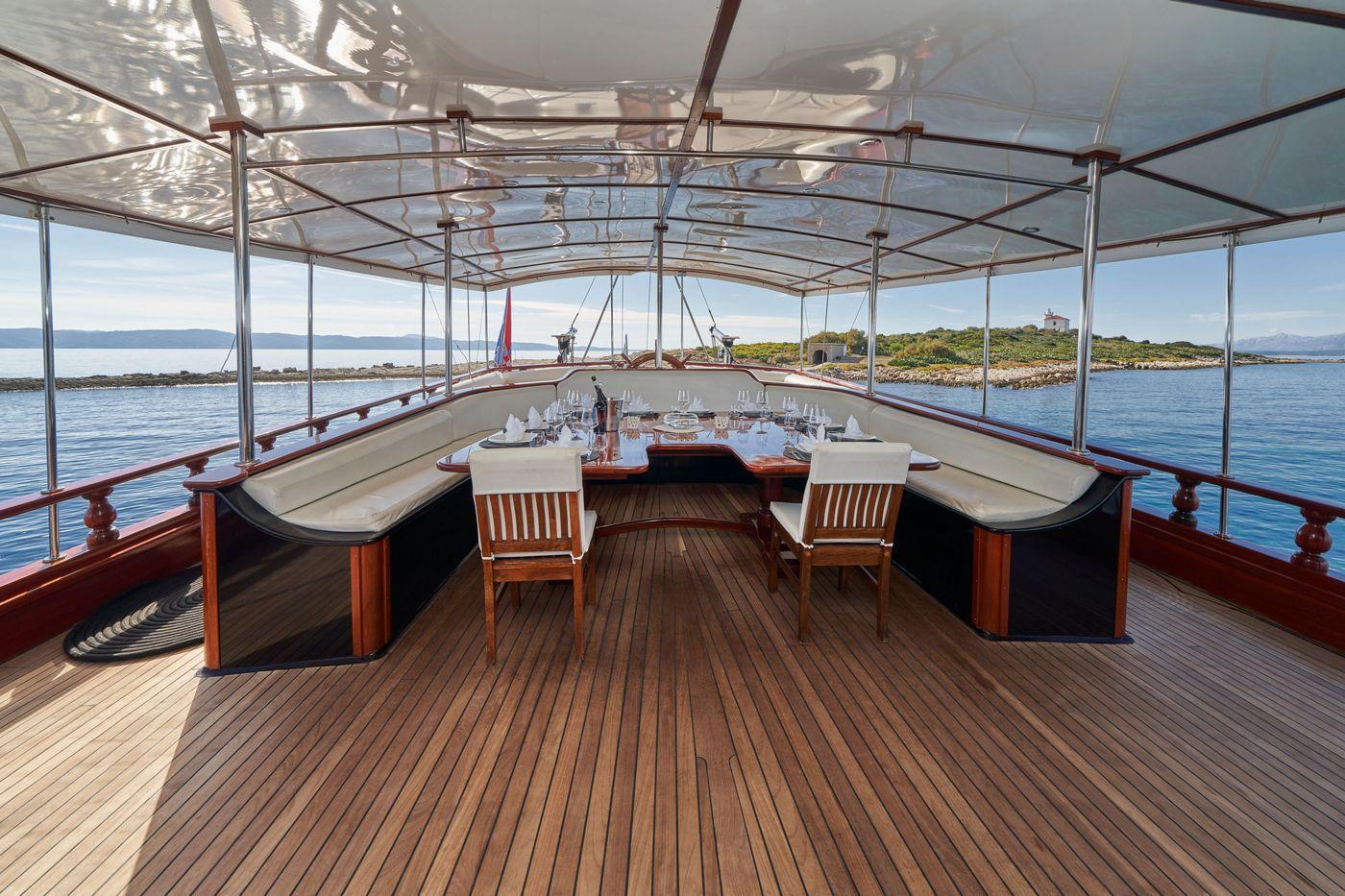 Stella Maris gulet amenities exterior deck in Croatia