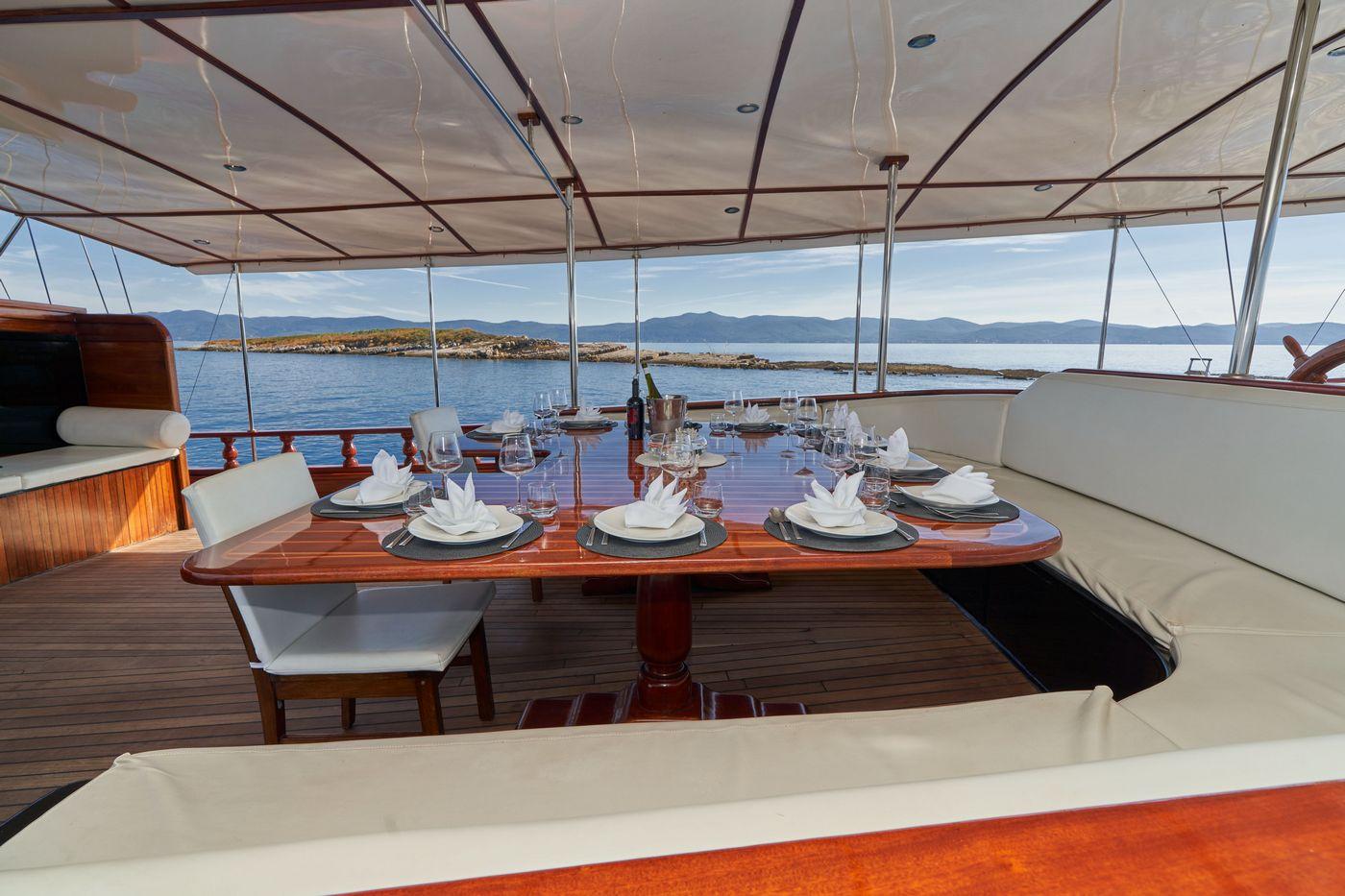 Stella Maris gulet amenities exterior deck in Croatia