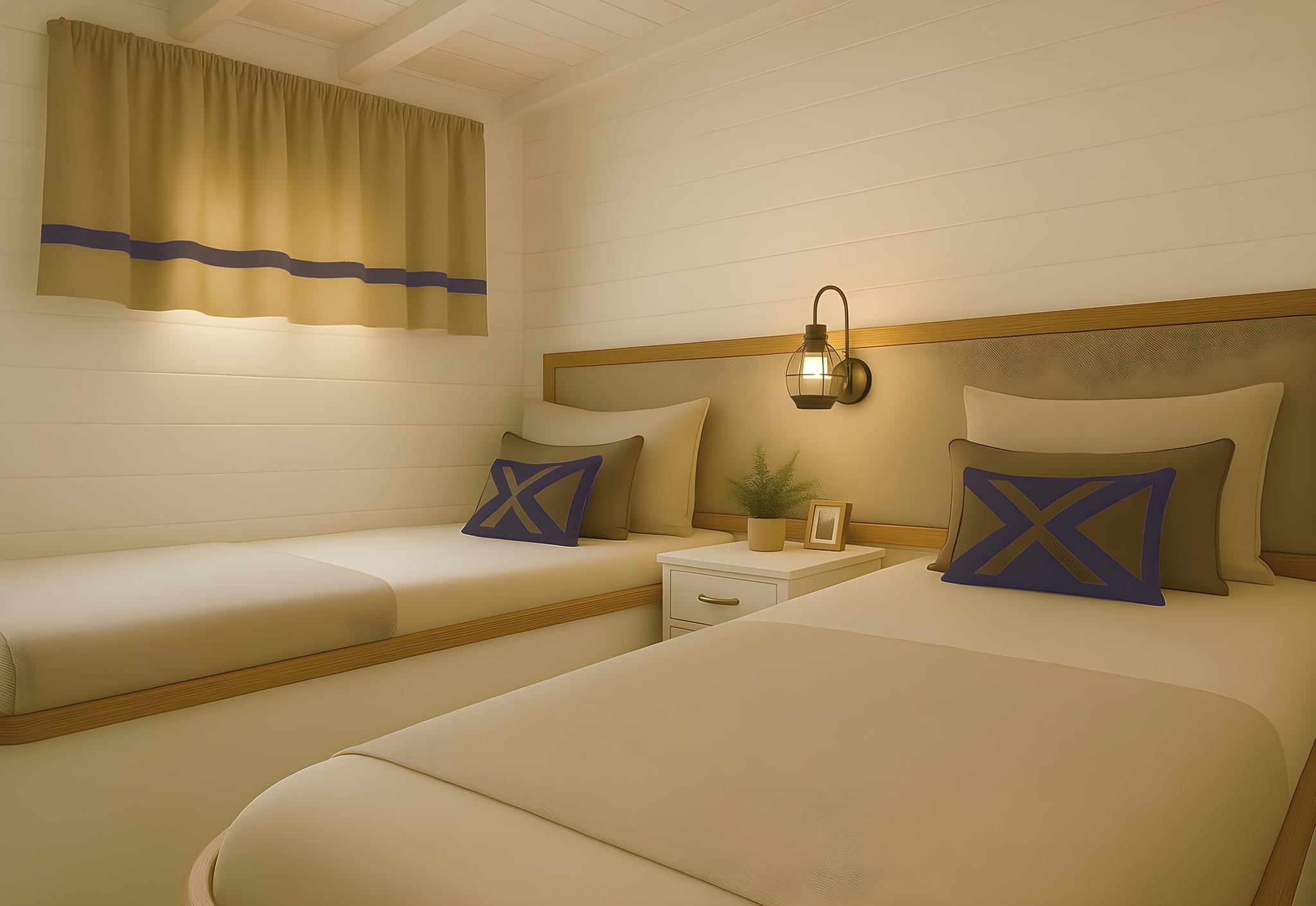 Yuce Bey gulet accommodation interior cabin in Türkiye