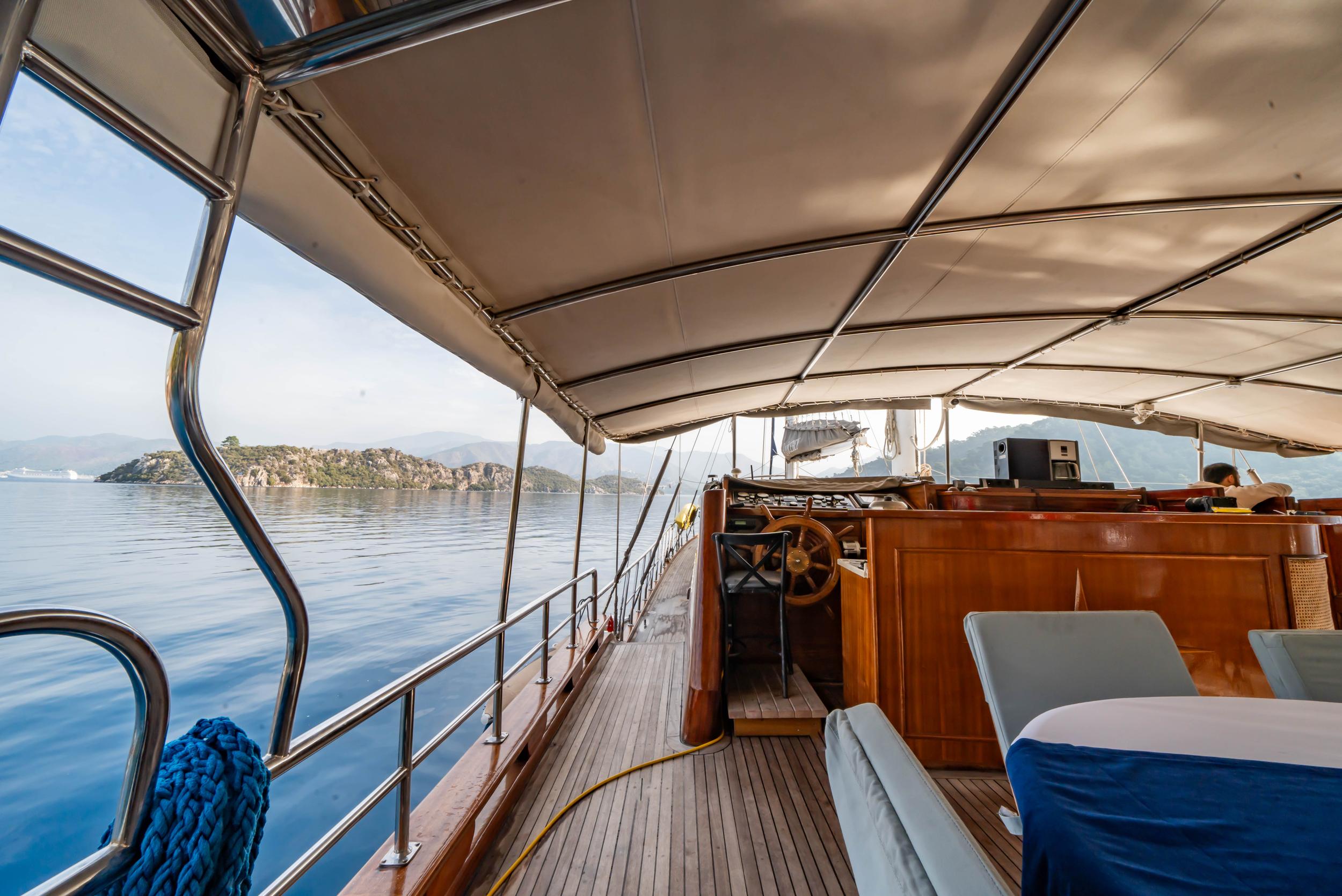 Yuce Bey gulet amenities exterior deck in Türkiye