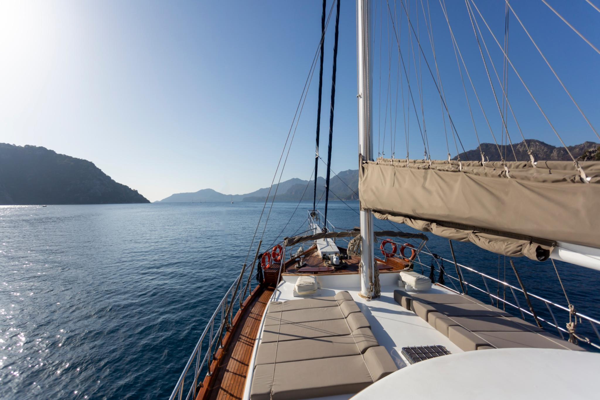 YUCE BEY gulet amenities exterior deck in Türkiye