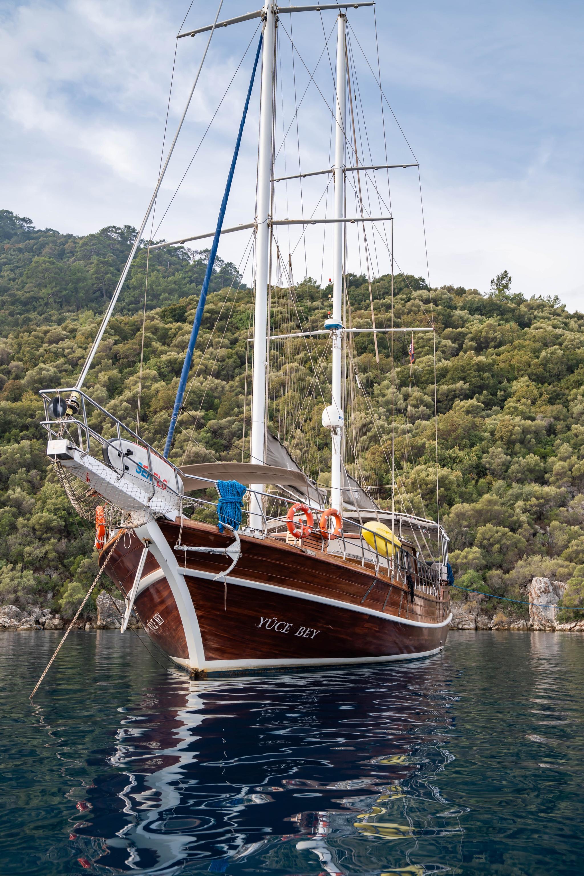 YUCE BEY gulet amenities aerial view in Türkiye