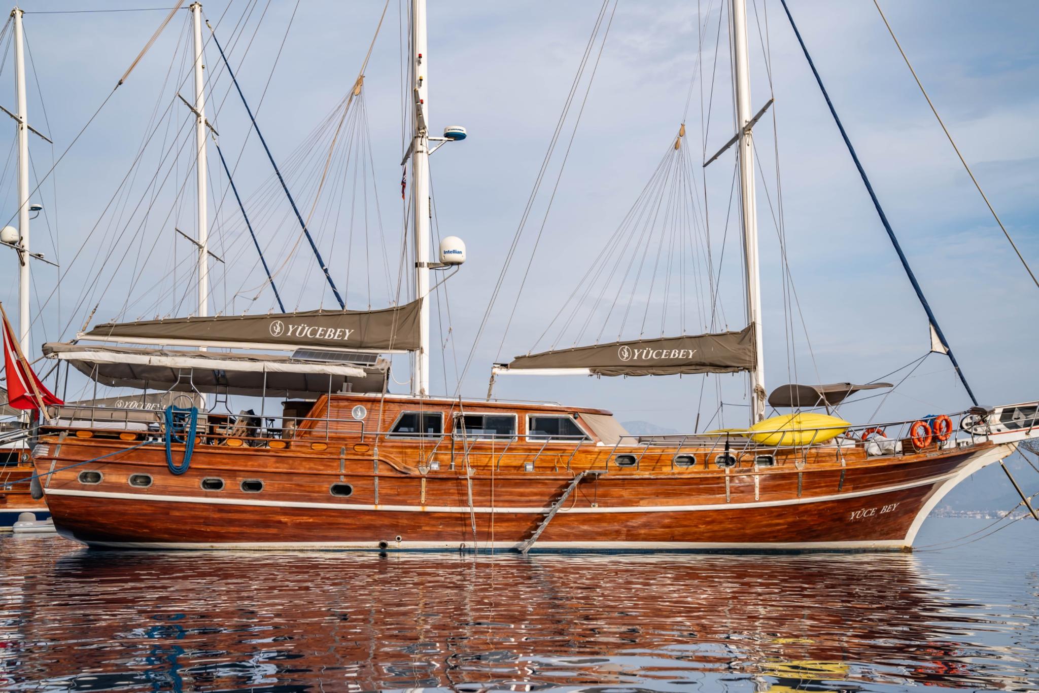 YUCE BEY gulet amenities aerial view in Türkiye