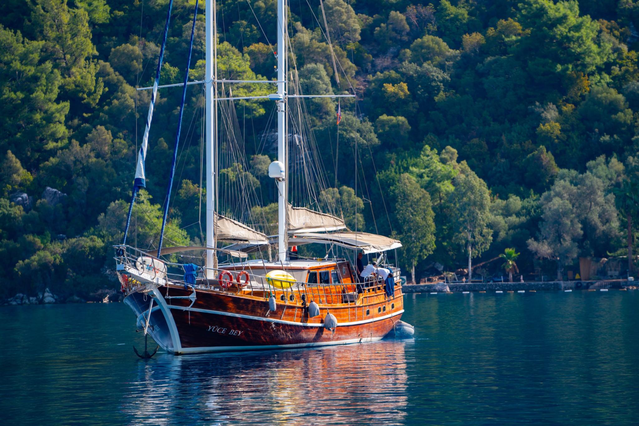 YUCE BEY gulet amenities aerial view in Türkiye