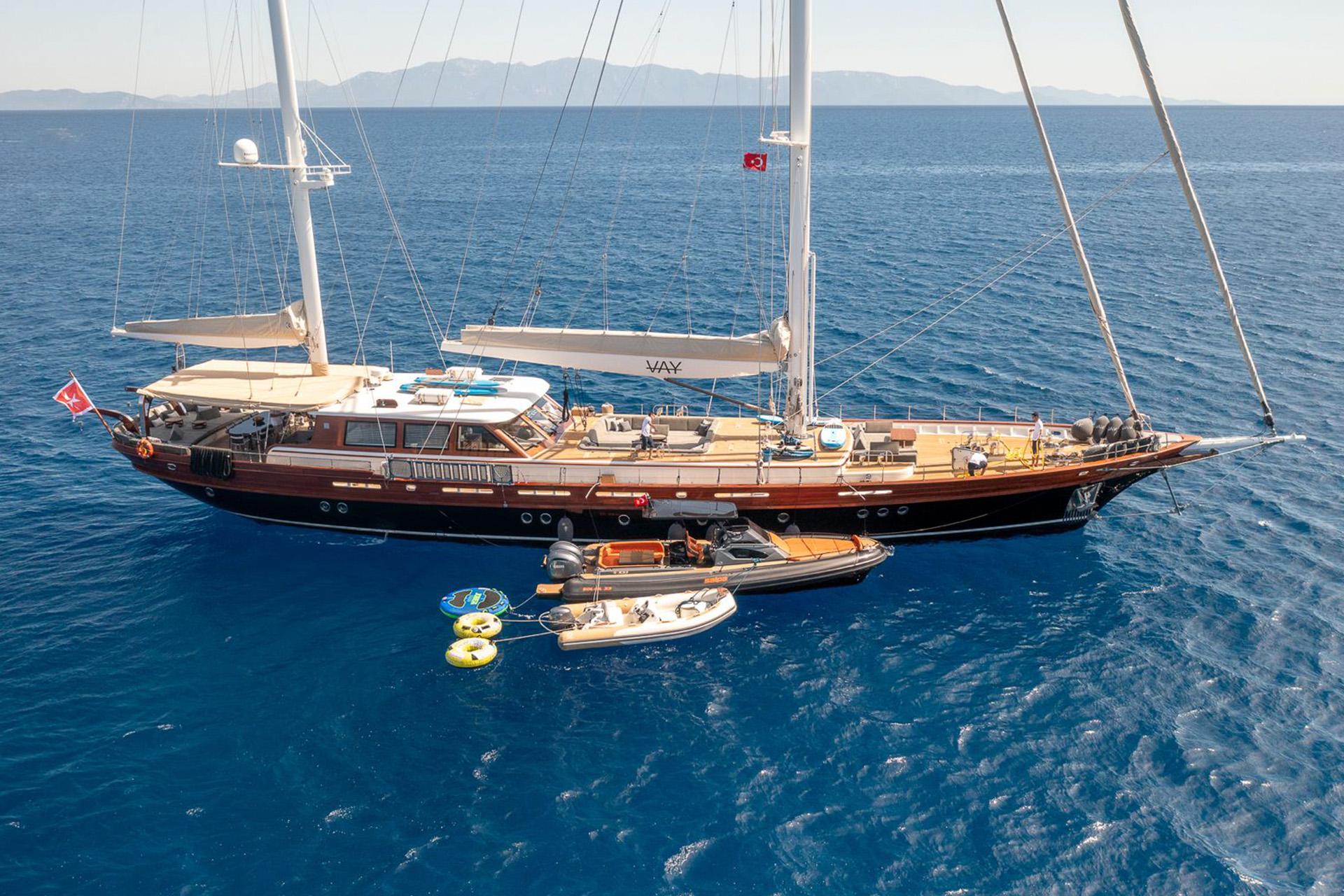 Vay gulet aerial view in Türkiye