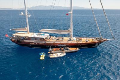 Vay gulet aerial view in Türkiye