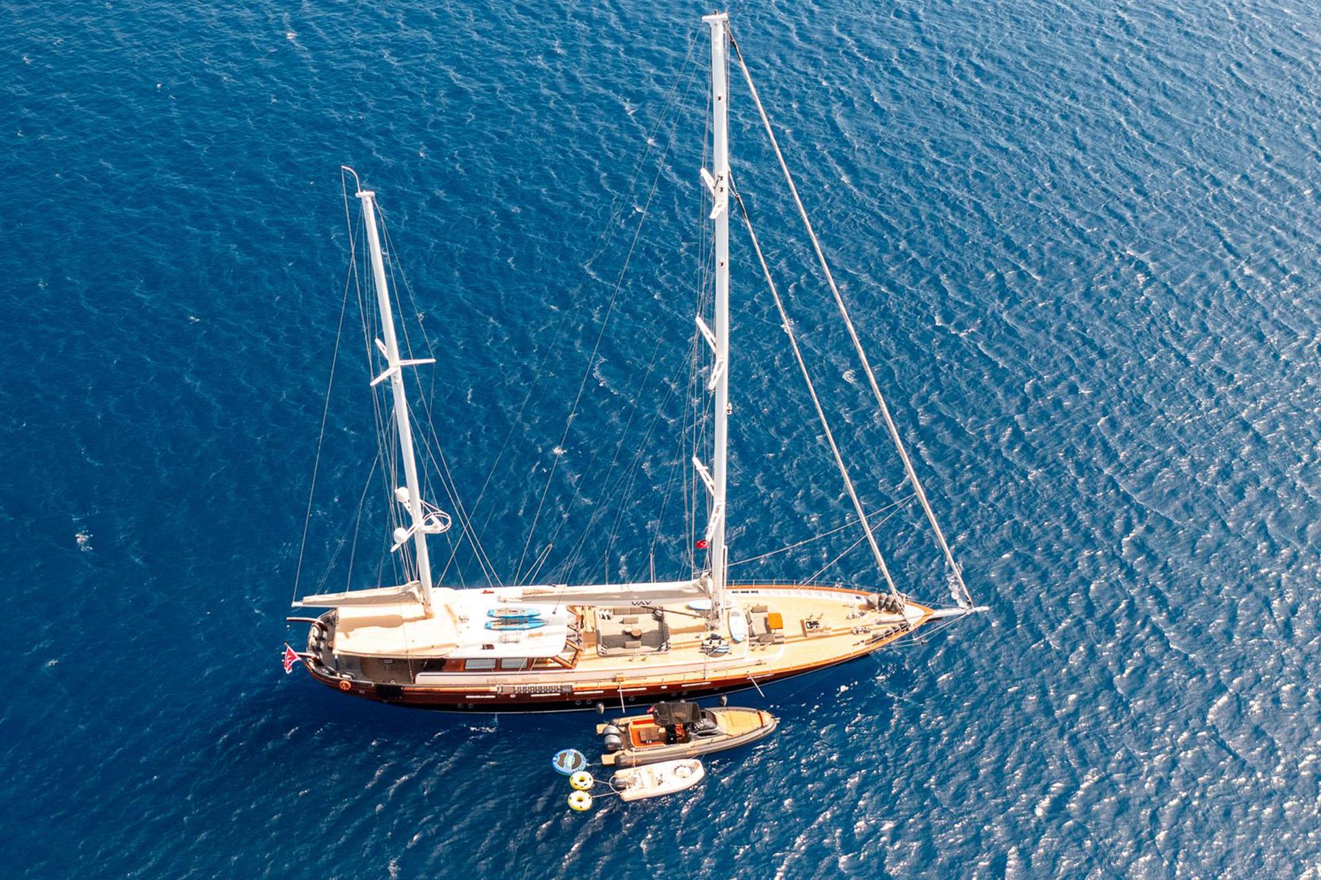 Vay gulet aerial view in Türkiye