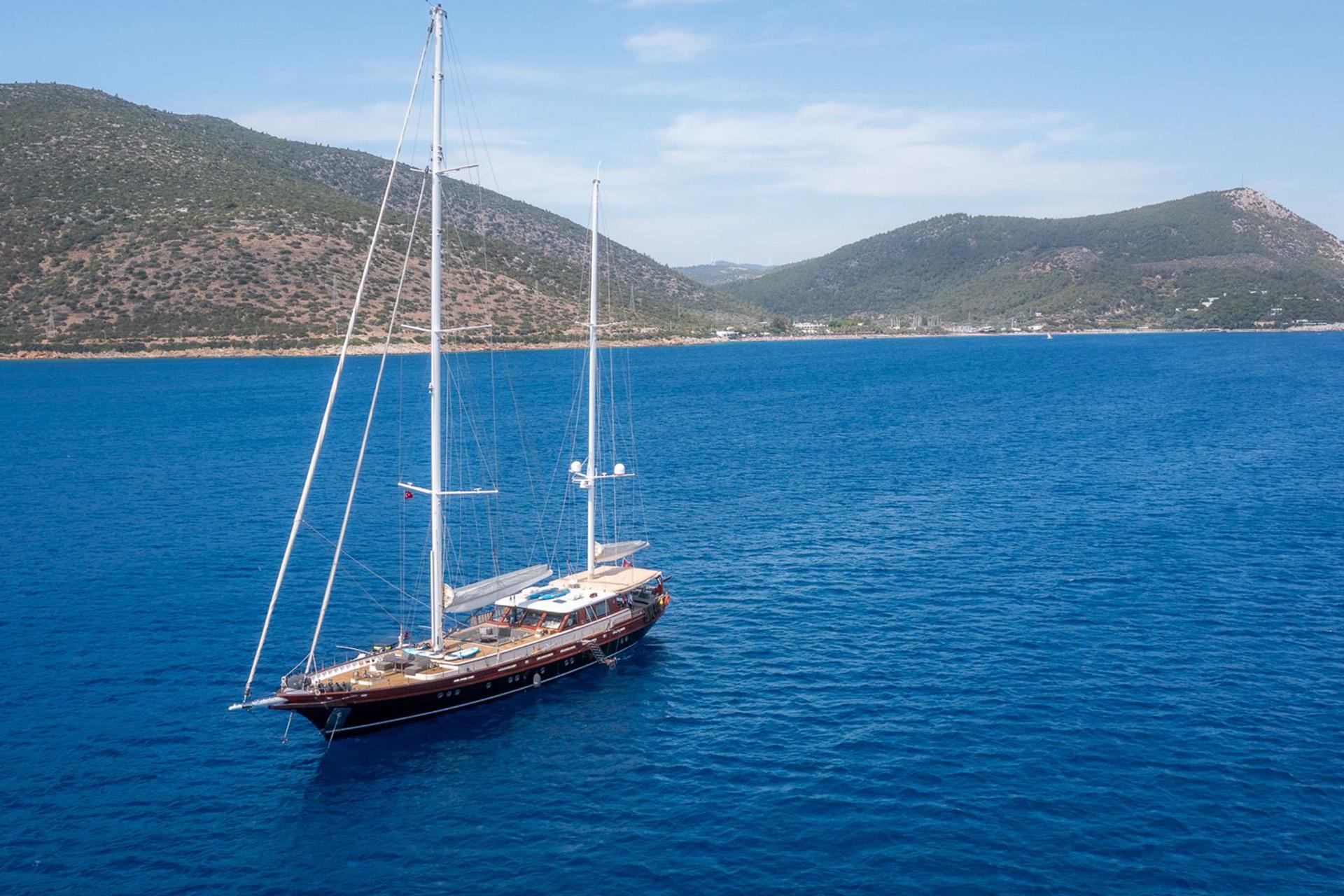 Vay gulet aerial view in Türkiye
