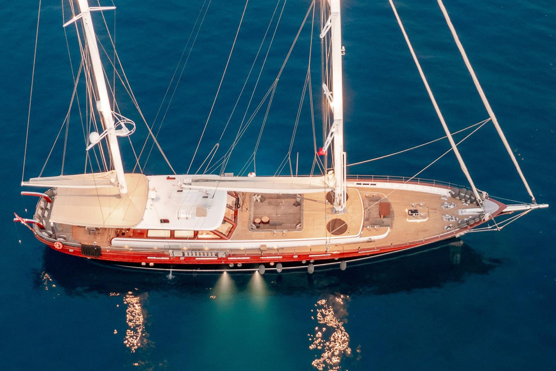 Vay gulet aerial view in Türkiye