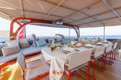 Vay gulet amenities exterior deck in Türkiye