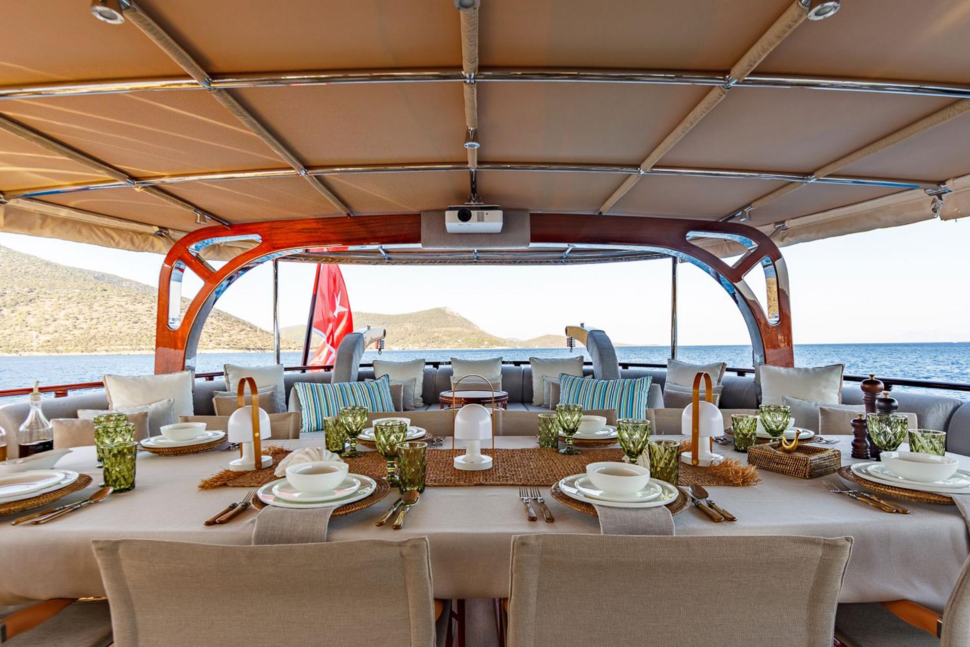 Vay gulet exterior deck in Türkiye