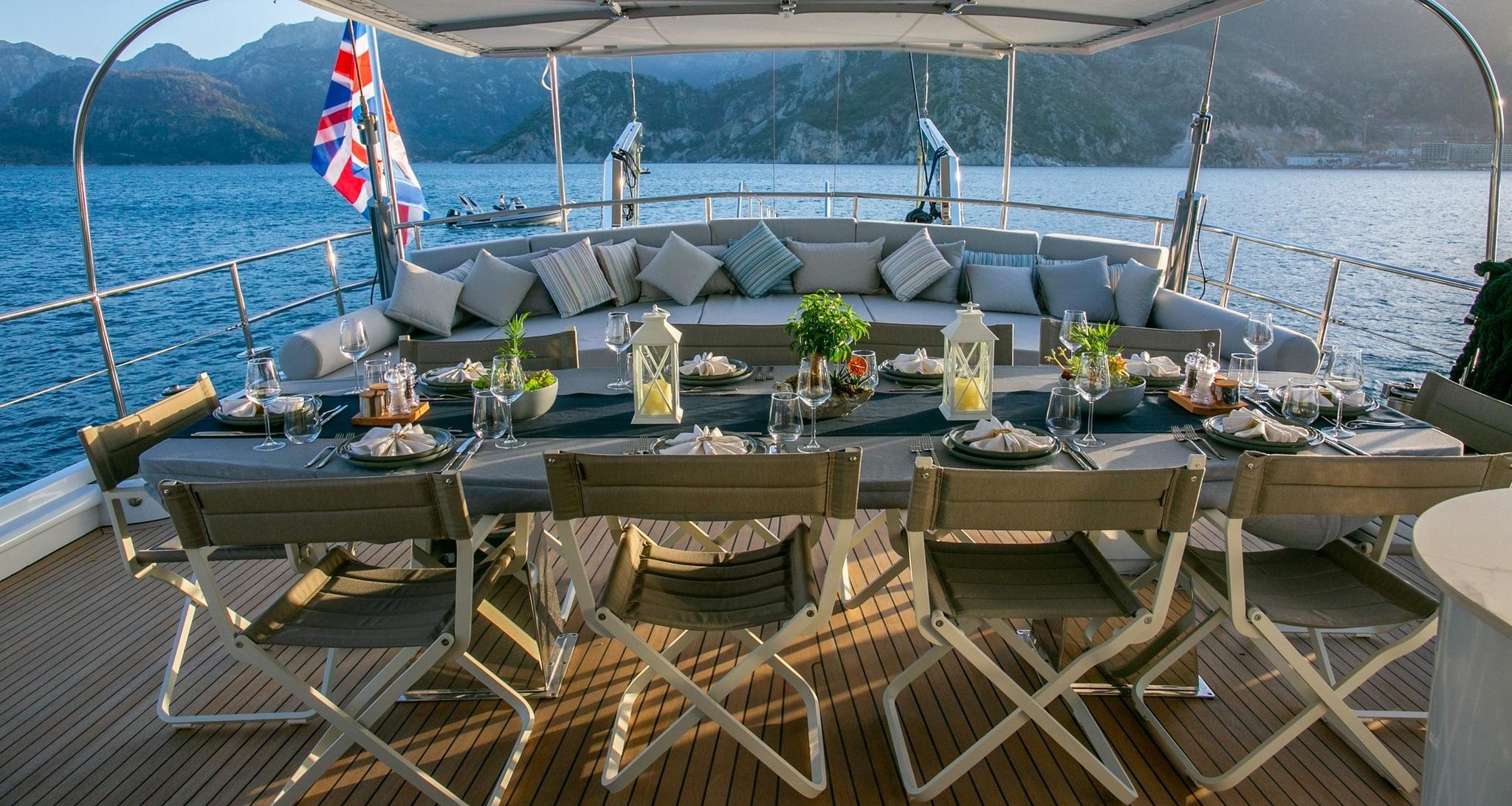 Good Life gulet amenities exterior deck in Greece